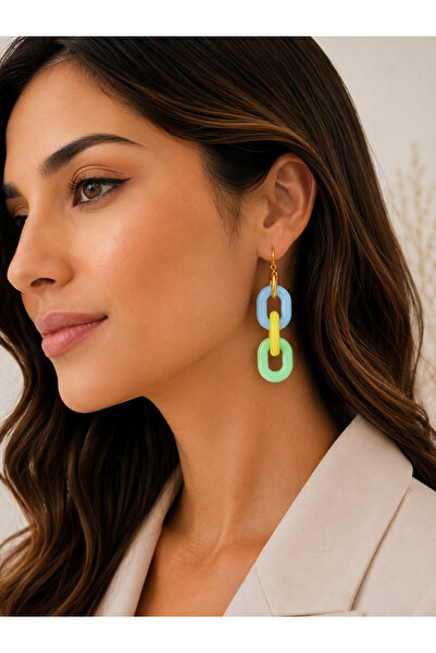 HALHALMILL Colorful Chain Trend Earrings