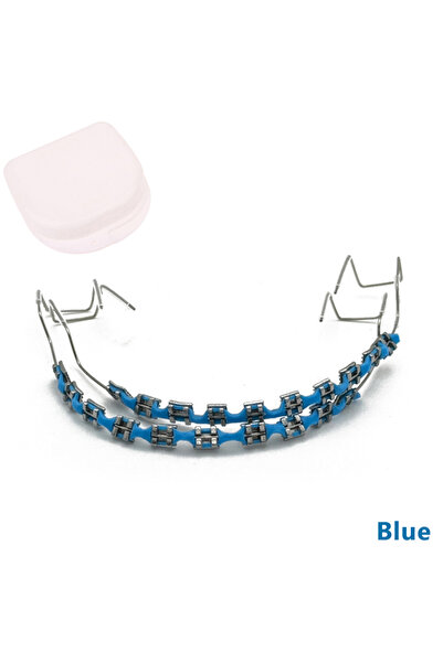 choice2 Blue 【AD】2Pcs Fashion Fake Braces Colorful Brackets For Teeth Tempora...
