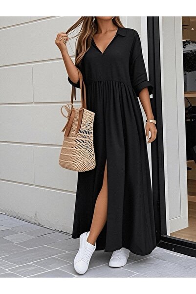 Wear Up Γυναικείο μακρύ φόρεμα αεροβιν με τριών τετάρτων μανίκια και λαιμόκοψ...