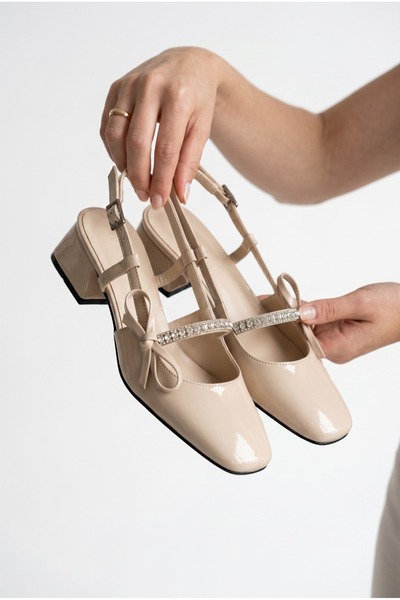 BRONZ LİFE Women's Maste Pearl Low Heeled Shoes
