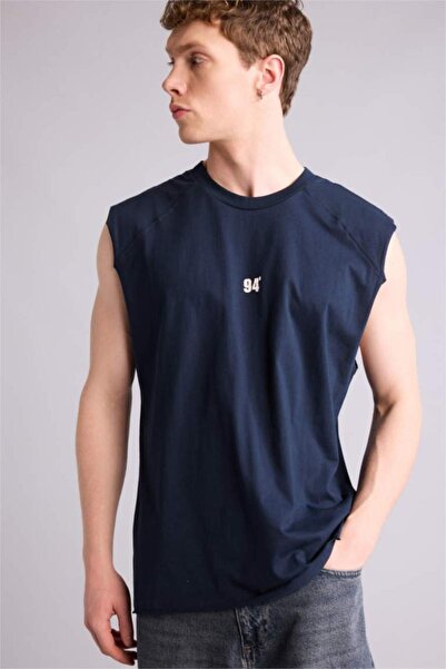 DeFacto Boxy Fit Slogan Patterned Crew Neck Athlete Top