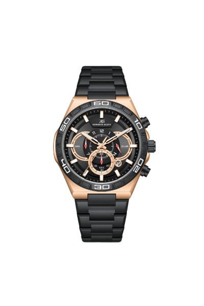 Kenneth Scott Men's Chronograph Black Dial Watch - K26101-KBBB