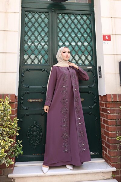 GÖZDE GİYİM BÜYÜK BEDEN SARMAŞIK TAŞLI ANNE ELBİSE