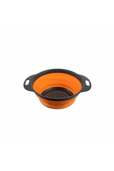 Ruhhy Foldable colander, Collapsible bowl, orange-gray color