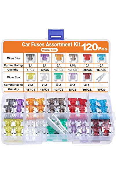 Choice 120pcs 120 micro fuses, thin micro fuse kit, car/RV/truck/motor micro ...