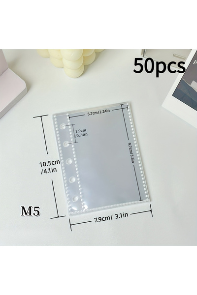choice2 M5-50pcs 30/50pcs A6/M5 Transparent Loose Leaf,Clip Replacement Core,...