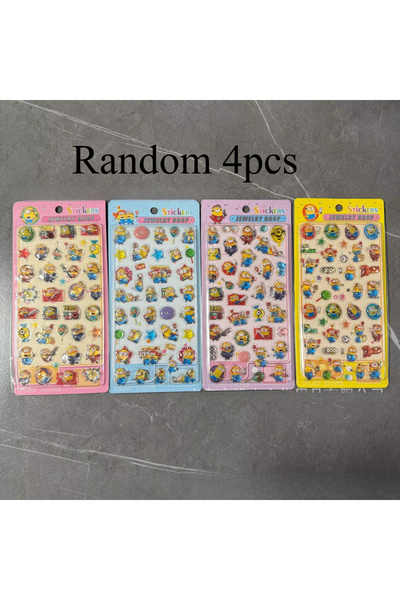 Choice Bandai random 4pcs New Minions 3D Crystal Stickers DIY Decals for Phon...