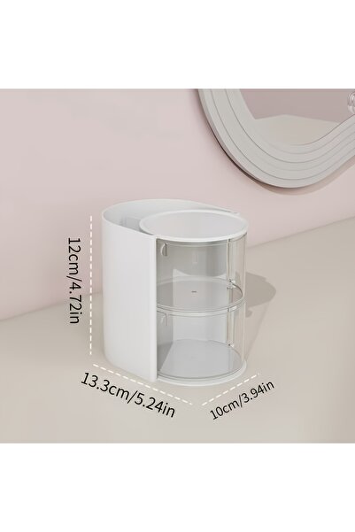 Choice3 2-Layer White Rotating Cosmetic Storage Box, Used for Storing Makeup ...