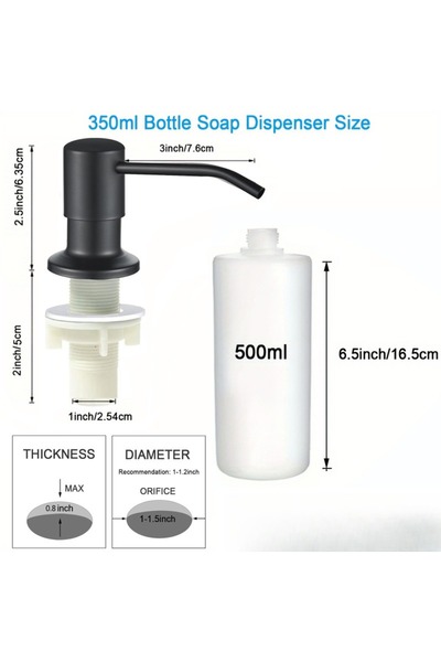 Choice 500ml black color 500ml / 350ml Useful Kitchen Sink Tools Home Product...