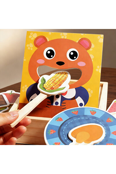Choice Wooden Bear Feeding Wooden Bear Feeding Game Toddlers 30 Food Cards Fr...