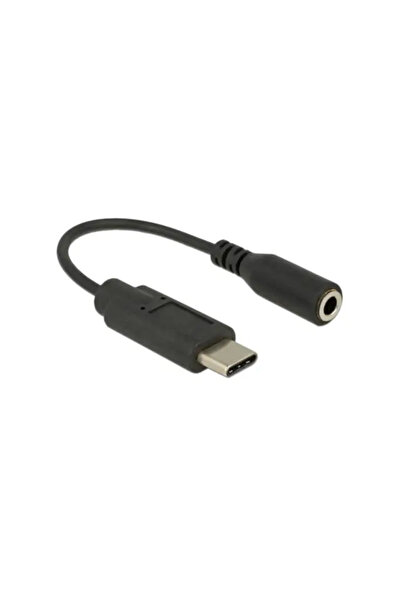 DELOCK Adaptor USB 2.0, mufă USB-C la mufă jack de 3,5 mm (negru, 14 cm)