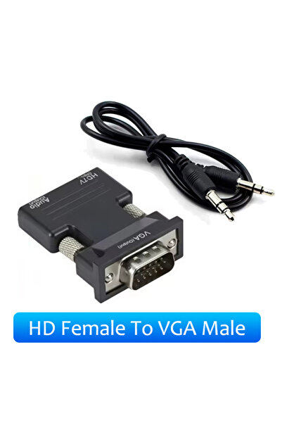 Choice With Audio cable HDMI-compatible to VGA Adapter HD 1080P With 3.5mm Au...