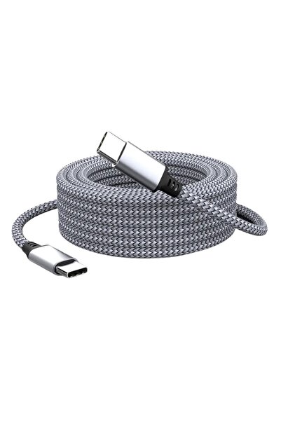 Choice8 كابل USB-C إلى Type-C ممتد بطول 1 متر، رمادي اللون، بقوة 60 واط، للشح...
