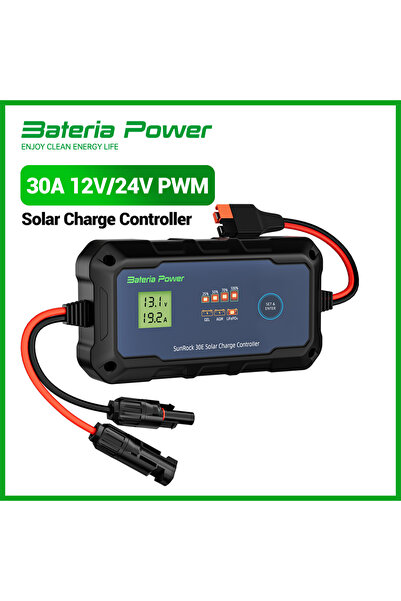 Choice 12-24 30A black 30A PWM Solar Charge Controller 12V/24V Auto Solar Pan...