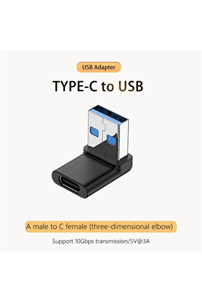 Choice6 محول OTG من النوع C إلى USB بزاوية 90/180 درجة على شكل حرف U، موصل US...
