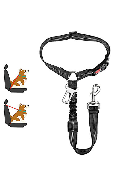 Choice1 1pc black 2 in 1 Solid Dog Harness Leash Pet Car Seat Belt Heavy Duty...