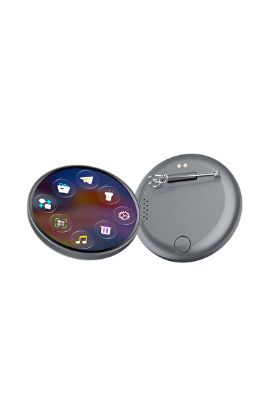 Choice1 BJ-1-Gray MRSVI 1.85" HD Touchscreen Digital Badge – Cute Smart Brooc...
