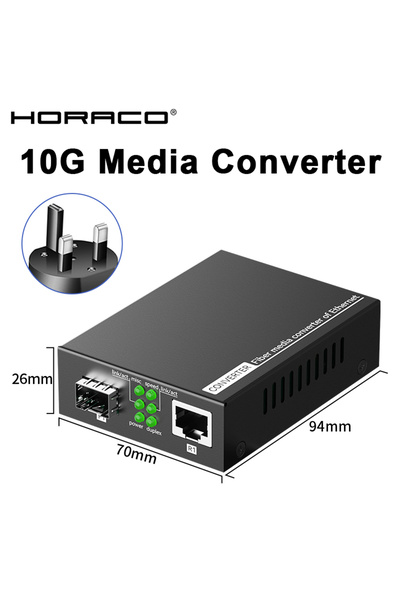 choice2 UK Adapter 10G SFP+ to RJ45 Media Converter RJ45 to SFP+ 10/100/1000M...