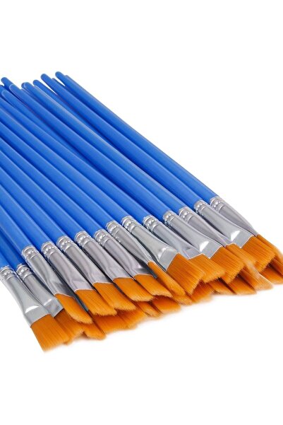 Choice9 Blue flat 30pc 20/30Pcs Set Painting Brushes Art Round Flat Nylon Hai...