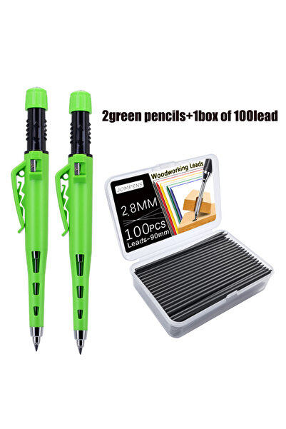 Choice3 2green pens 100lead Creative 55mm Long Head Carpenters Pencil Set wit...