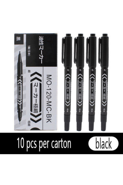 Choice 10 Pcs Black Set 10pcs Permanent Markers Pens Waterproof Double Sided ...