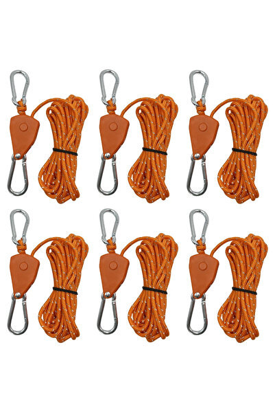 choice2 6pcs orange 6Pcs 4mm Camping Tent Tie Down Rope Tightener Fastening W...