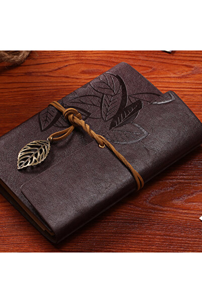Choice dark brown 1PC Retro Foglia Notebook PU Pelle Note Book Viaggiatore Jo...