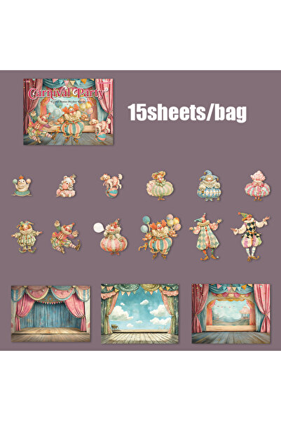 Choice1 S30197-4 Mr. Paper Carnival Party Stickers 15pcs - Circus Diorama Car...