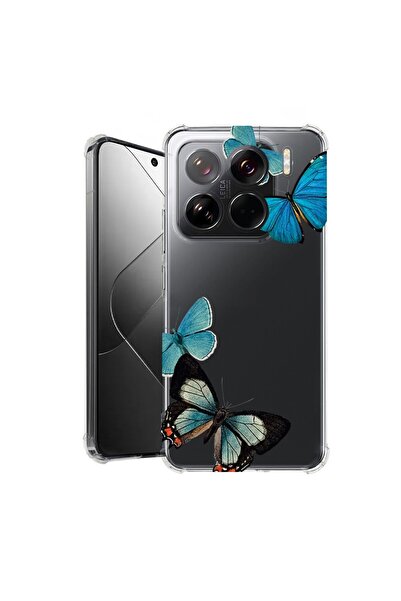 bestcase Θήκη για Xiaomi 15 Pro, Αντικραδασμική 1.5MM, Όμορφες Μπλε Πεταλούδε...
