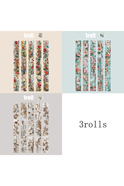 Choice1 شريط زخرفي S27780-123 بثلاث لفات بتصميم الزهور والمانجا، مواد لتزيين ...