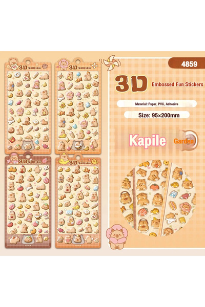 choice2 Capybara 4 Sheets/Bag Capybara Panda Dinosaur CharacterTheme Outline ...