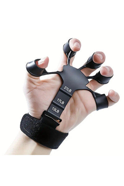Choice1 black 1pc Silicone 5-Finger Grip Strengthener - Hand Rehabilitation E...