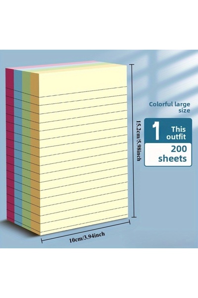 Choice ورق ملاحظات متعدد الألوان L 1Book One 200 ورقة ملاحظات بخطوط أفقية بأر...