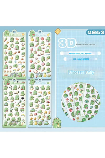 Choice3 Dinosaur 4 Sheets/Bag Capybara Panda Dinosaur CharacterTheme Outline ...