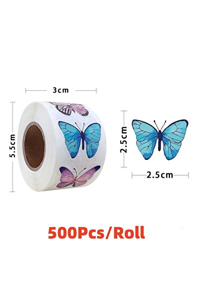 Choice Sticker 500Pcs Butterfly Flower Sticker 2.5cm/1.0inch Colorful Butterf...