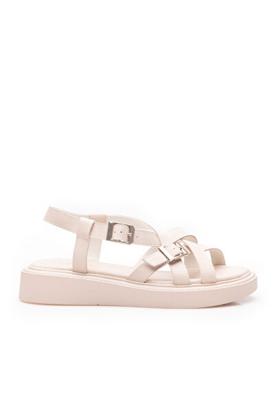 UrbanShoes Sandale cu talpă groasă damă din piele naturală, Epica - 4003 Nude...