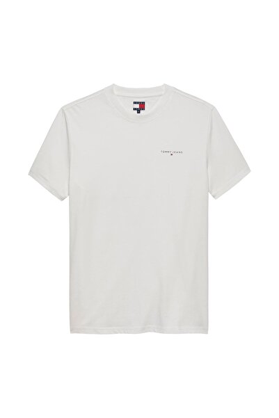 Tommy Hilfiger Tricou bărbătesc cu mânecă scurtă, logo liniar, croială slim, ...