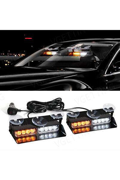 Choice7 أضواء LED صفراء وبيضاء 2 في 1 للسيارات، مصابيح تحذير وامضة للطوارئ، ش...