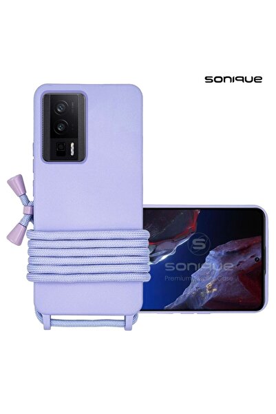 Sonique Θήκη Σιλικόνης με Κορδόνι CarryHang Xiaomi Poco F5 Pro 5G Λιλά