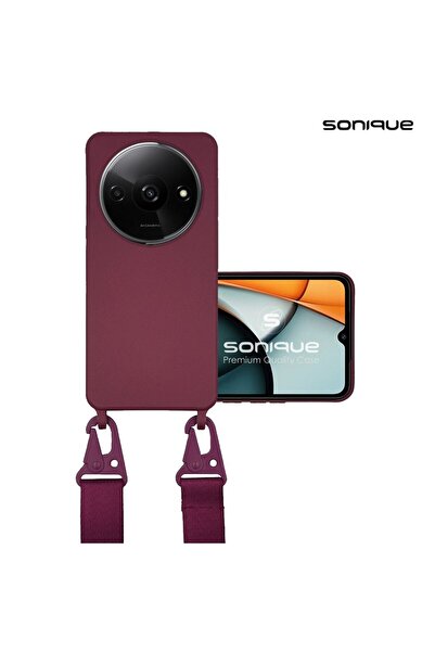Sonique Θήκη Σιλικόνης με Strap CarryHang Xiaomi Redmi A3 / Redmi A3x Μπορντό