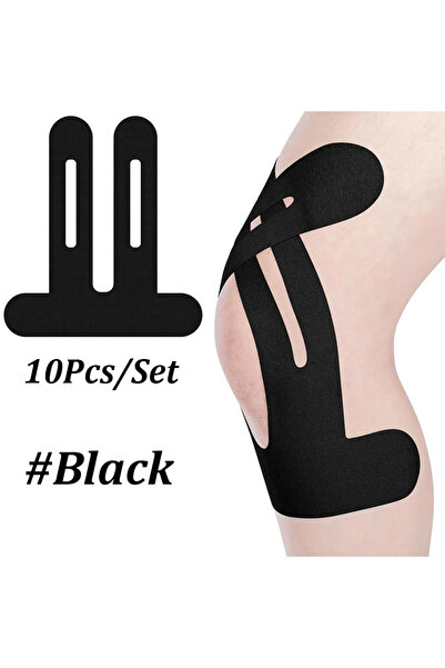 Choice black 10PCS Precut Kinesiology Tape For Knees Waterproof Elastic Breat...
