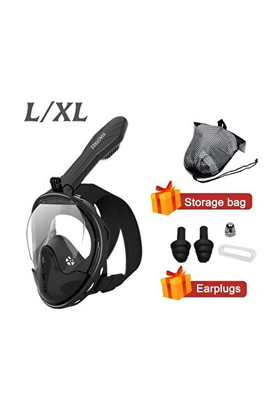 Choice11 قناع غوص احترافي أسود مقاس L XL للغطس تحت الماء، قناع غوص كامل الوجه...