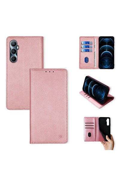 Sonique Θήκη Πορτοφόλι Vintage Magnet Wallet Realme C65 4G Ροζ Χρυσό