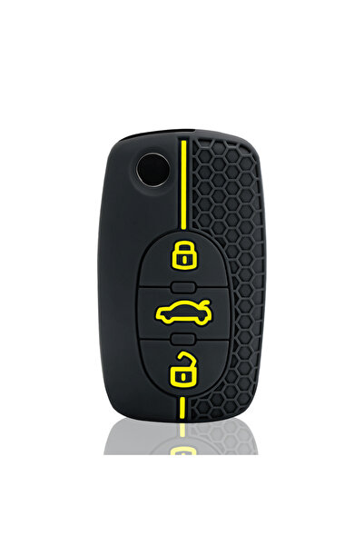 Choice1 Yellow Line Silicone Car Key Case Cover Shell for Audi A4 B6 B5 A3 A1...