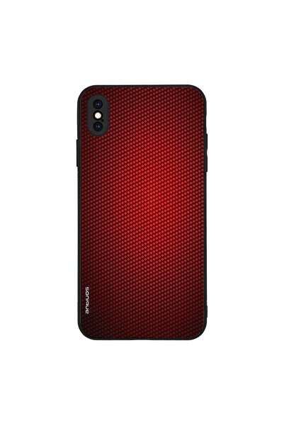 Sonique Θήκη Carbon Series για Apple iPhone XS MAX Κόκκινο