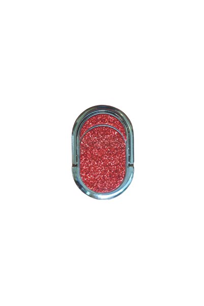 OEM Αυτοκόλλητο Δαχτυλίδι Κινητού Μαγνητικό Ring Glitter Οβαλ Κόκκινο