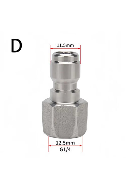 choice2 D Stainless Steel 1/4" Quick Plug Connector - DN8 High Pressure Adapt...