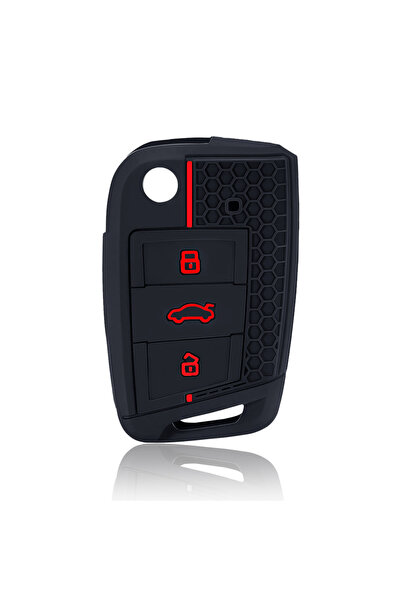 choice2 غطاء سيليكون أحمر اللون لمفتاح السيارة لفولكس فاجن جولف 7 GTI وبولو و...