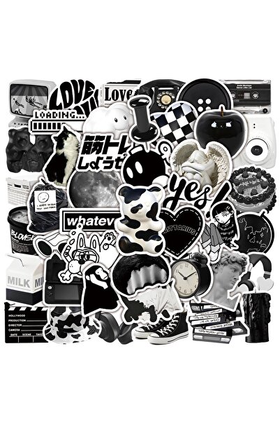 Choice 50 Black And White Ins Style Graffiti Waterproof Stickers For Notebook...