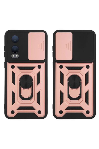 Sonique Θήκη Ring Armor CamPro για OnePlus OnePlus Nord CE 4 Lite 5G Ροζ Χρυσό
